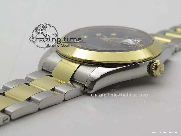 Best AAA Replica Sites 3978 On Bracelet Dial Black 116203 Best Diamond SS Oyster DateJust YG A UrbanStyle Edition BP-Maker 36MM 1225